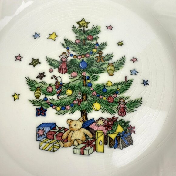 Nikko Happy Holiday Christmas Tree Salad Bread Dessert Plates 8" Set of 10 - Picture 5 of 13